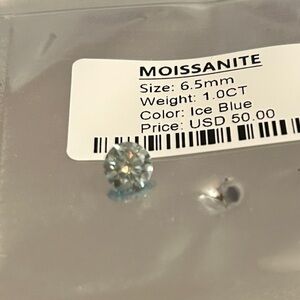 Ice Blue 1.0‎ CT Moissanite loose stone